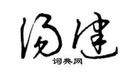 曾庆福汤健草书个性签名怎么写