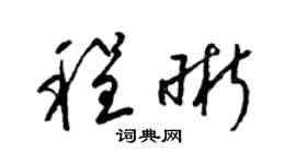 梁锦英程晰草书个性签名怎么写