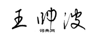 梁锦英王帅波草书个性签名怎么写