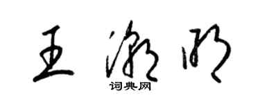 梁锦英王潮明草书个性签名怎么写