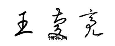 梁锦英王庆亮草书个性签名怎么写