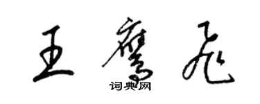 梁锦英王鹰飞草书个性签名怎么写