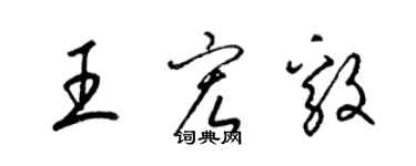 梁锦英王宏毅草书个性签名怎么写