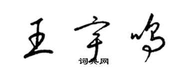 梁锦英王宇鸣草书个性签名怎么写