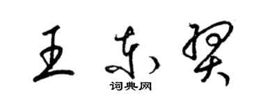 梁锦英王东羿草书个性签名怎么写