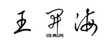 梁锦英王开海草书个性签名怎么写