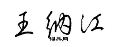 梁锦英王纳江草书个性签名怎么写