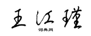 梁锦英王江瑾草书个性签名怎么写