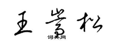 梁锦英王嵩松草书个性签名怎么写