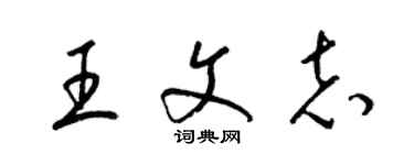 梁锦英王文志草书个性签名怎么写