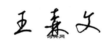 梁锦英王森文草书个性签名怎么写