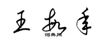 梁锦英王敏年草书个性签名怎么写