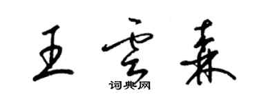 梁锦英王云森草书个性签名怎么写