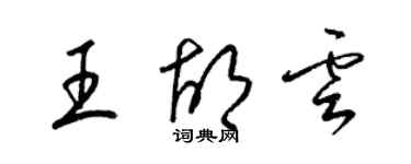 梁锦英王胡云草书个性签名怎么写