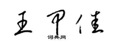 梁锦英王甲佳草书个性签名怎么写