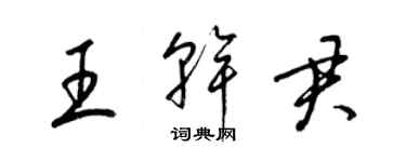 梁锦英王干君草书个性签名怎么写
