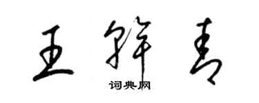 梁锦英王干青草书个性签名怎么写