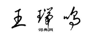 梁锦英王瑞鸣草书个性签名怎么写