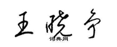 梁锦英王晓争草书个性签名怎么写