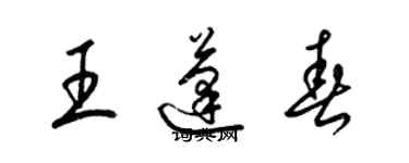梁锦英王蓬春草书个性签名怎么写