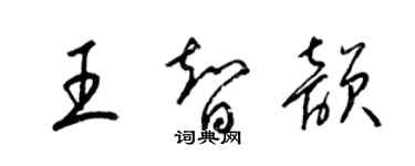 梁锦英王智韵草书个性签名怎么写