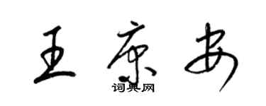 梁锦英王康安草书个性签名怎么写