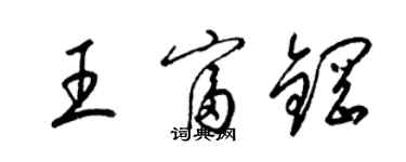 梁锦英王富钢草书个性签名怎么写