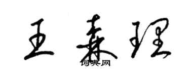 梁锦英王森理草书个性签名怎么写