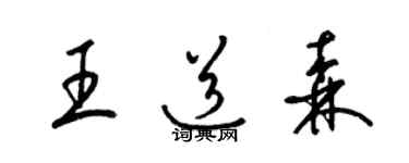 梁锦英王道森草书个性签名怎么写