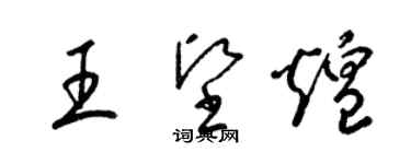 梁锦英王坚煌草书个性签名怎么写