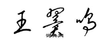 梁锦英王翼鸣草书个性签名怎么写
