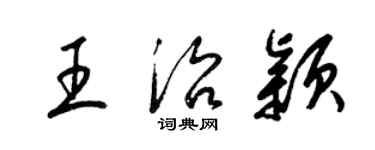 梁锦英王治颖草书个性签名怎么写