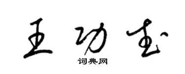 梁锦英王功武草书个性签名怎么写