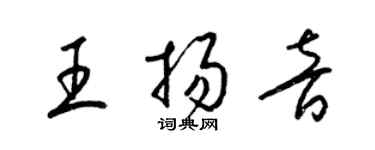 梁锦英王扬音草书个性签名怎么写