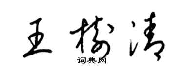 梁锦英王树清草书个性签名怎么写