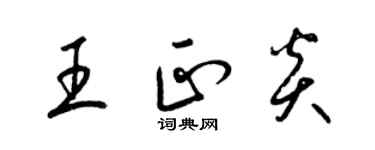梁锦英王正炎草书个性签名怎么写