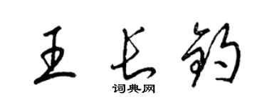 梁锦英王长钧草书个性签名怎么写