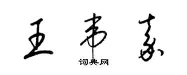 梁锦英王韦嘉草书个性签名怎么写