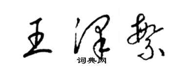 梁锦英王泽繁草书个性签名怎么写