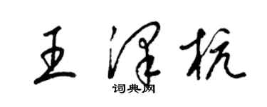 梁锦英王泽杭草书个性签名怎么写