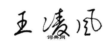 梁锦英王凌风草书个性签名怎么写