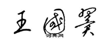 梁锦英王国翼草书个性签名怎么写