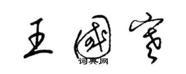 梁锦英王国寒草书个性签名怎么写