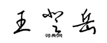 梁锦英王登岳草书个性签名怎么写