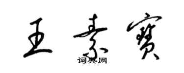 梁锦英王素宝草书个性签名怎么写