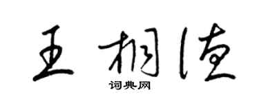 梁锦英王桐德草书个性签名怎么写