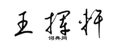 梁锦英王挥轩草书个性签名怎么写