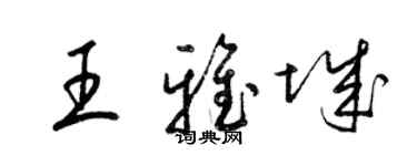 梁锦英王雅城草书个性签名怎么写