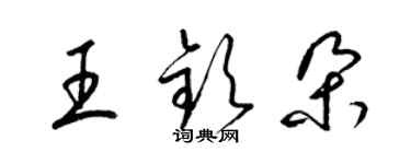 梁锦英王钦朵草书个性签名怎么写