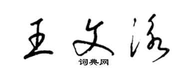 梁锦英王文泳草书个性签名怎么写